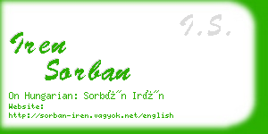 iren sorban business card